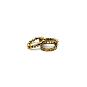 Artisan Crafted Gold Stretch Beaded Rings